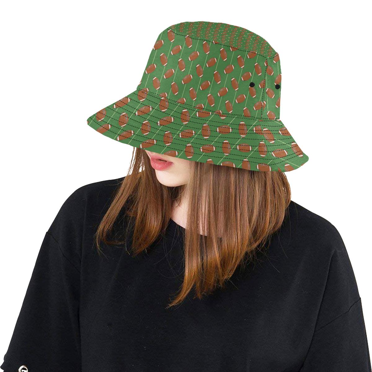 American Football on Field Themed Unisex Bucket Hat