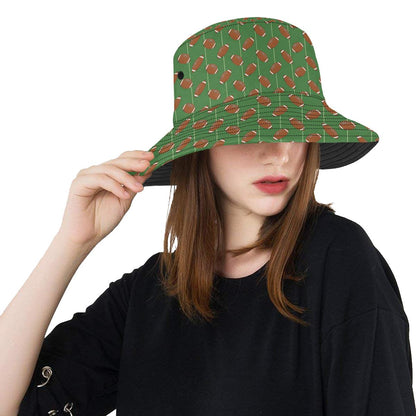 American Football on Field Themed Unisex Bucket Hat