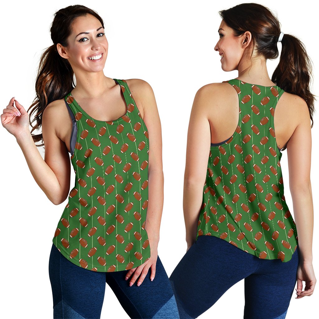 American Football On Field Themed Women Racerback Tank Top