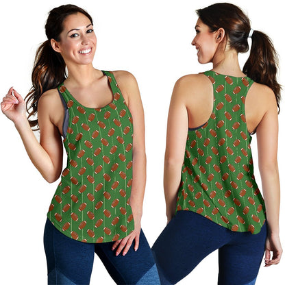 American Football On Field Themed Women Racerback Tank Top