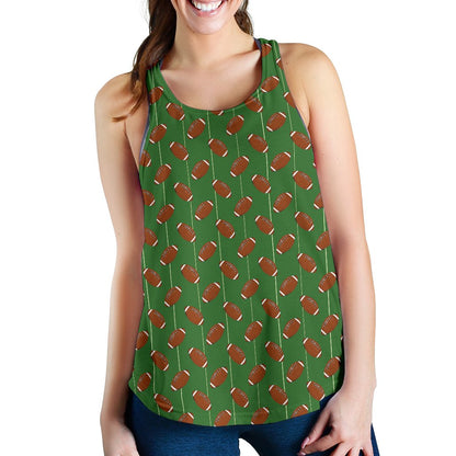 American Football On Field Themed Women Racerback Tank Top