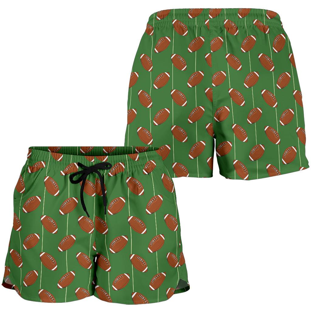 American Football on Field Themed Women Shorts-JTAMIGO.COM