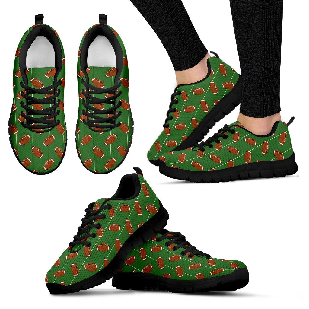 American Football On Field Themed Women Sneakers Shoes