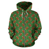 American Football on Field Themed Zip Up Hoodie
