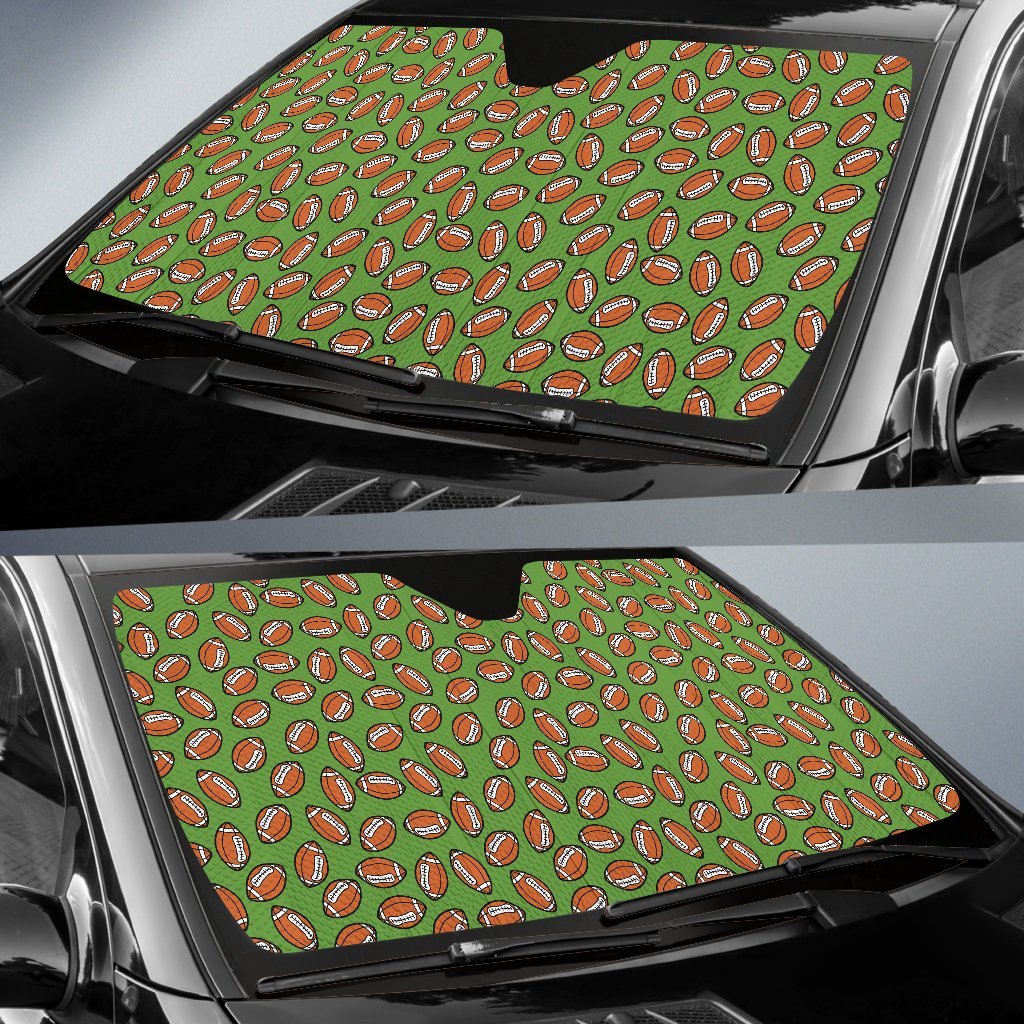 American Football on Green Design Car Sun Shade For Windshield