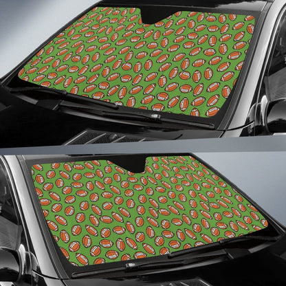 American Football on Green Design Car Sun Shade For Windshield