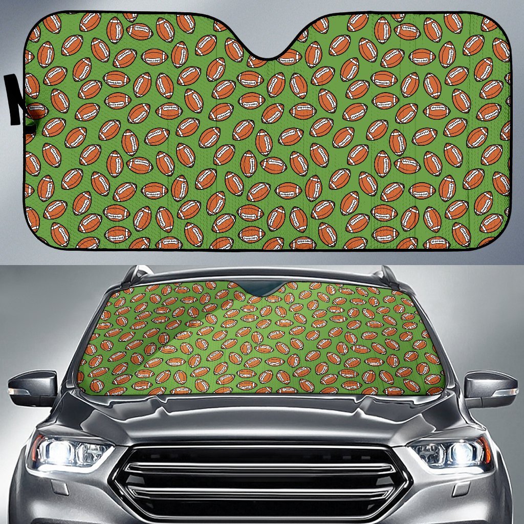 American Football on Green Design Car Sun Shade For Windshield