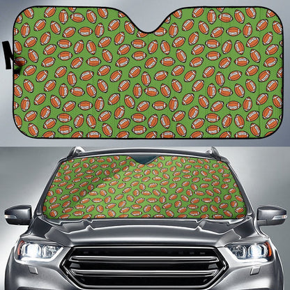 American Football on Green Design Car Sun Shade For Windshield