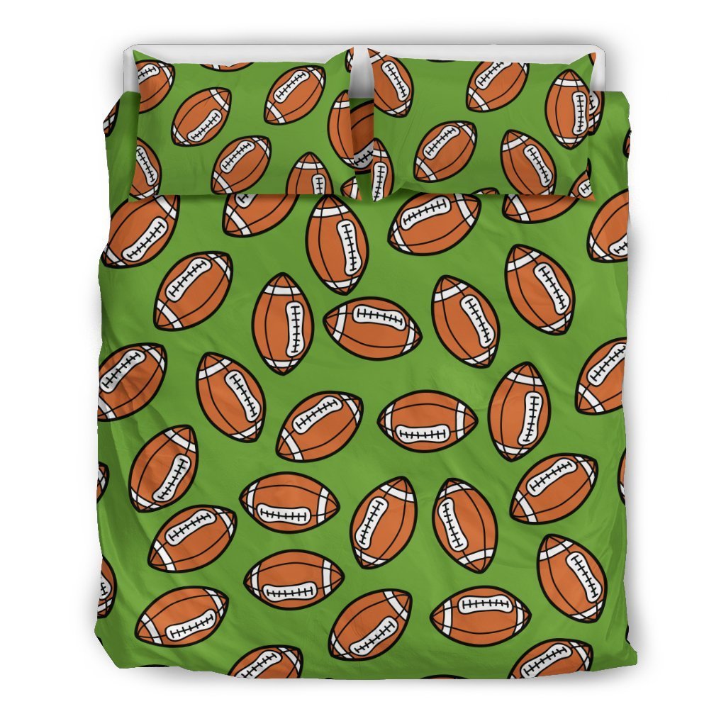American Football On Green Design Duvet Cover Bedding Set