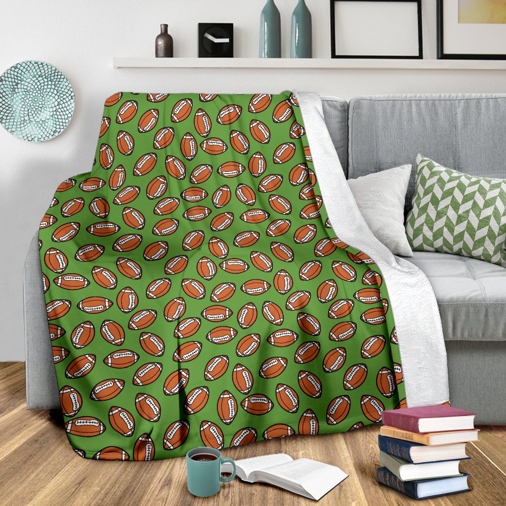 American Football On Green Design Fleece Blanket