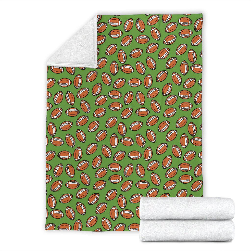 American Football On Green Design Fleece Blanket