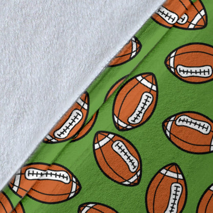American Football On Green Design Fleece Blanket