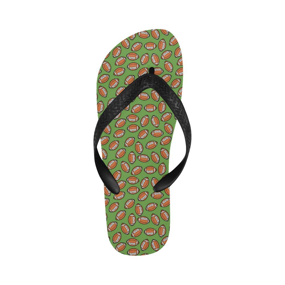 American Football on Green Design Flip Flops-JTAMIGO.COM