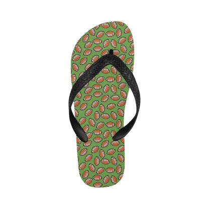 American Football on Green Design Flip Flops-JTAMIGO.COM
