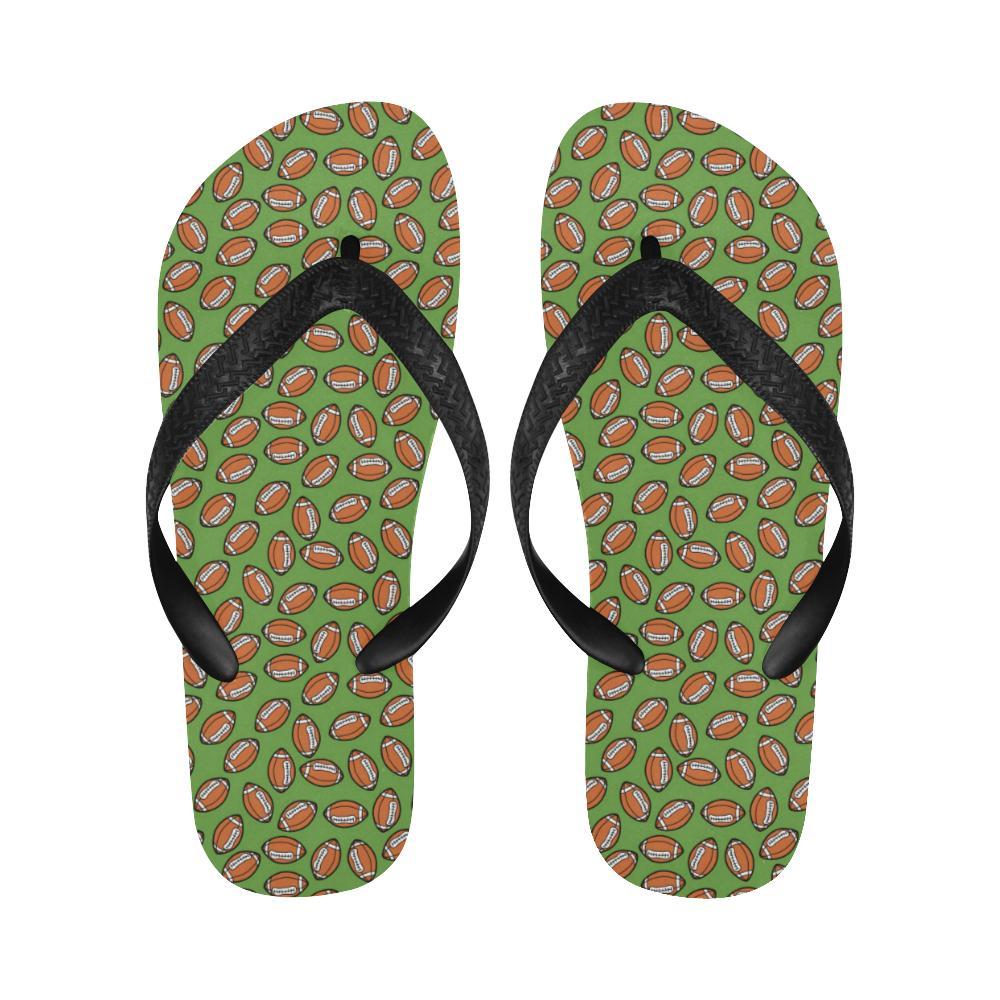 American Football on Green Design Flip Flops-JTAMIGO.COM