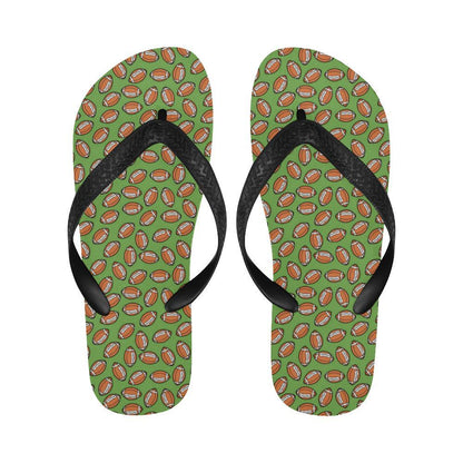 American Football on Green Design Flip Flops-JTAMIGO.COM