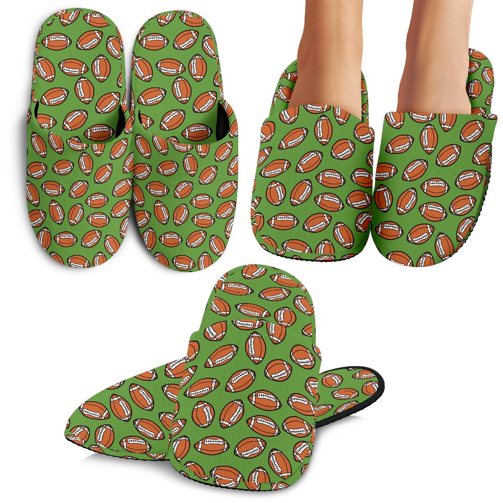 American Football on Green Design House Slippers