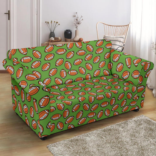 American Football on Green Design Loveseat Slipcover-JTAMIGO.COM