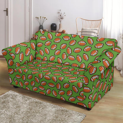 American Football on Green Design Loveseat Slipcover-JTAMIGO.COM