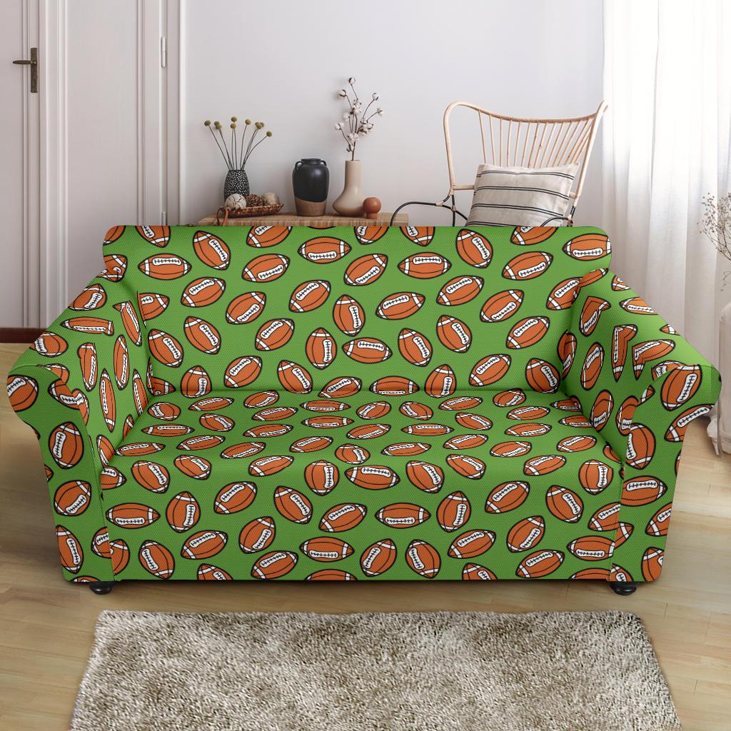 American Football on Green Design Loveseat Slipcover-JTAMIGO.COM