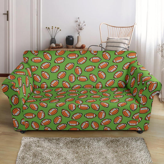 American Football on Green Design Loveseat Slipcover-JTAMIGO.COM