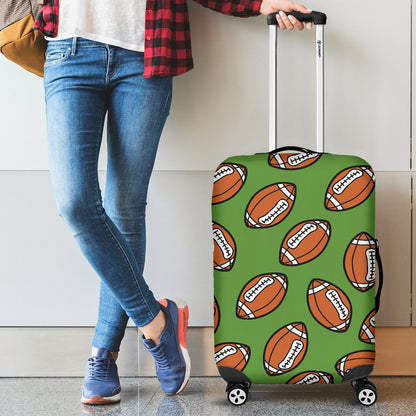 American Football On Green Design Luggage Cover Protector