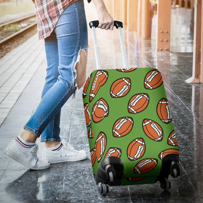 American Football On Green Design Luggage Cover Protector
