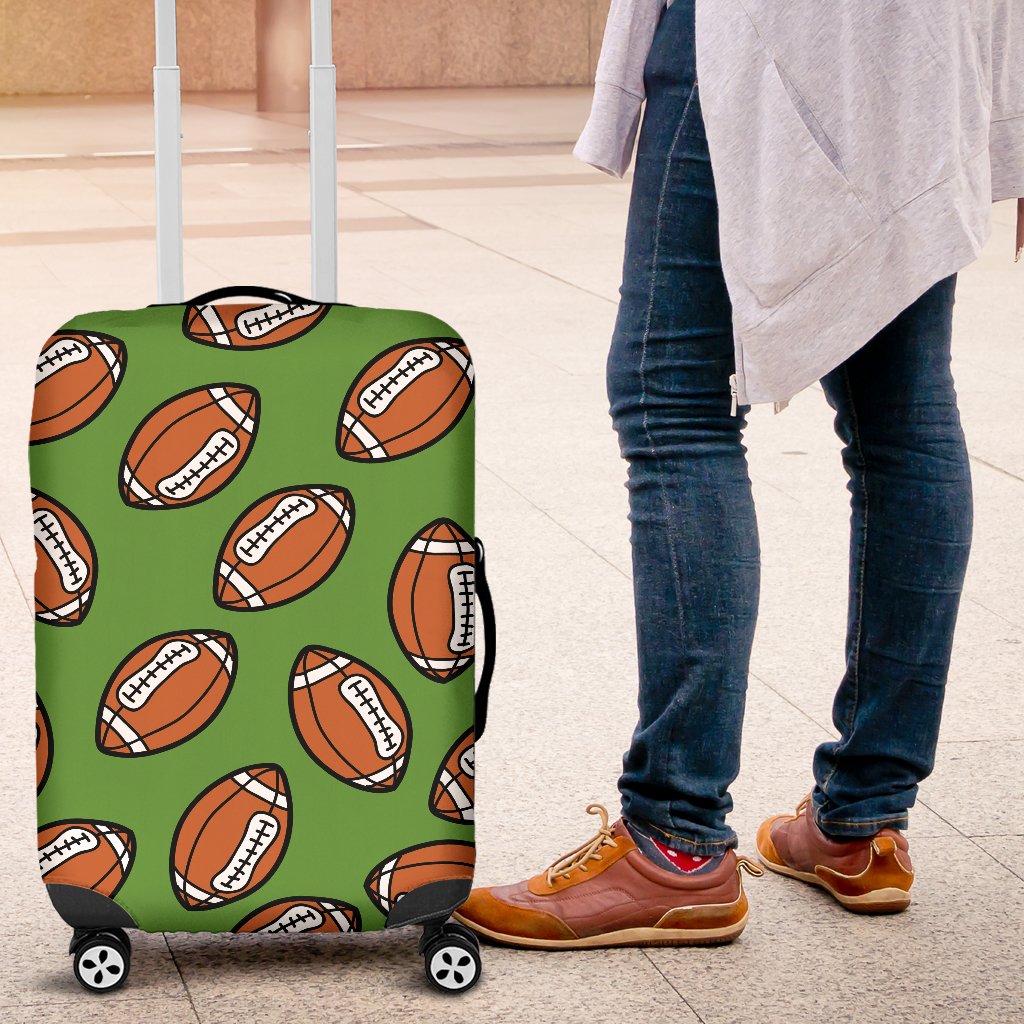 American Football On Green Design Luggage Cover Protector