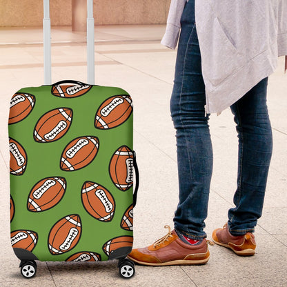 American Football On Green Design Luggage Cover Protector