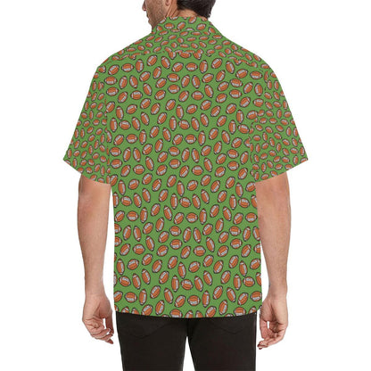 American Football on Green Design Men Aloha Hawaiian Shirt