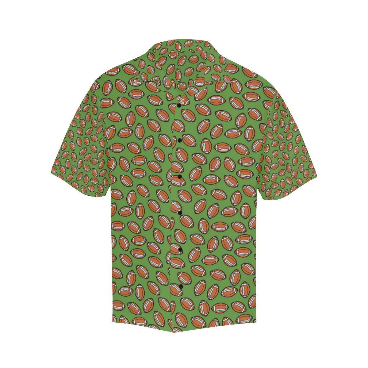 American Football on Green Design Men Aloha Hawaiian Shirt