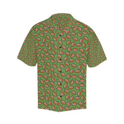 American Football on Green Design Men Aloha Hawaiian Shirt