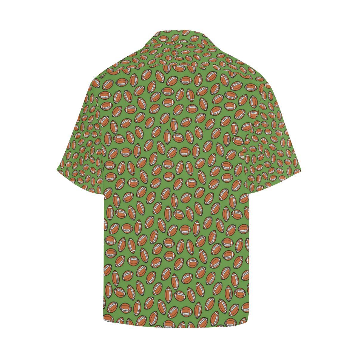 American Football on Green Design Men Aloha Hawaiian Shirt