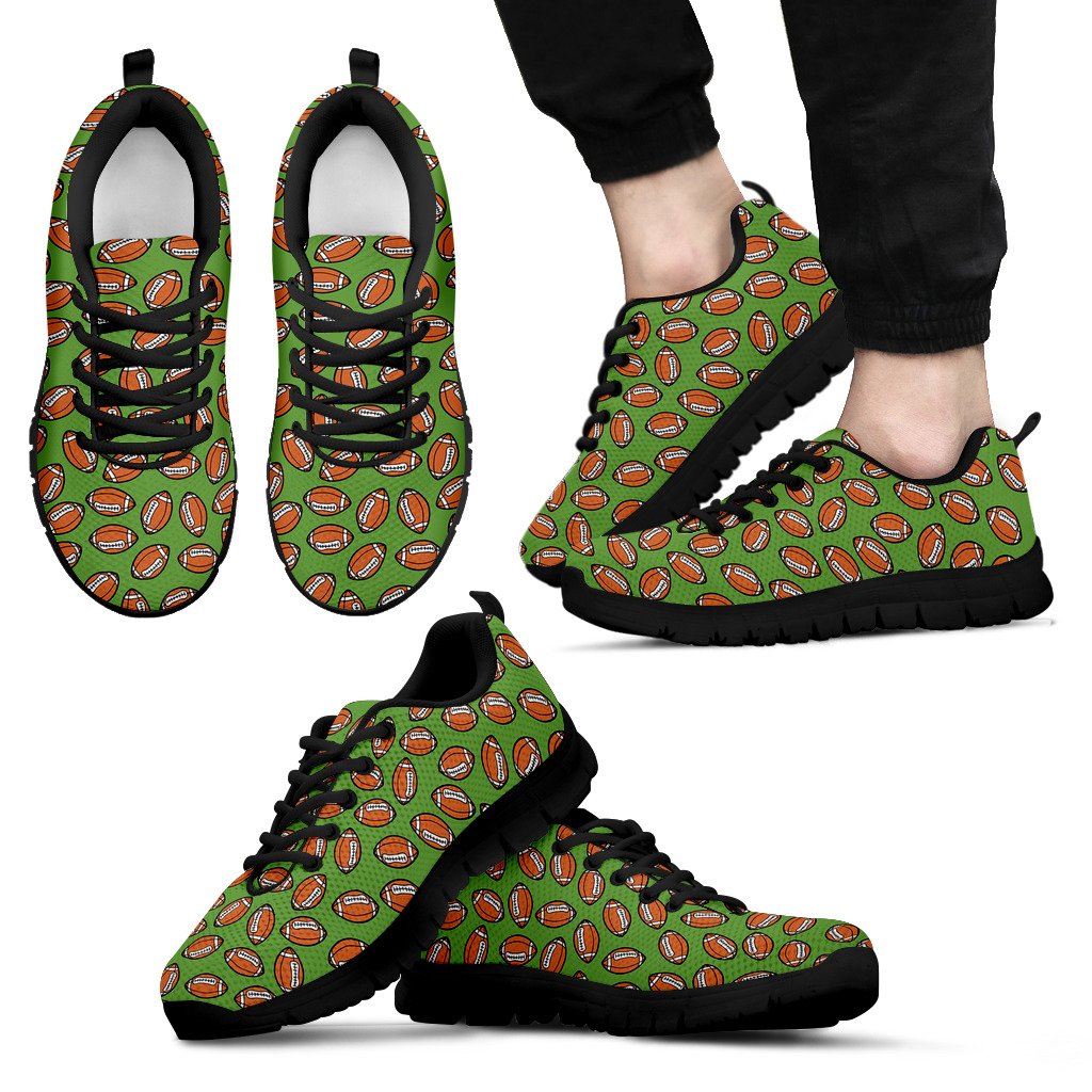 American Football on Green Design Men Sneakers Shoes