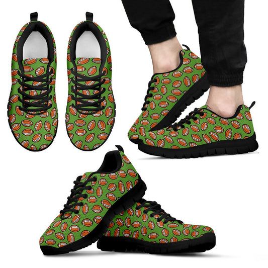 American Football on Green Design Men Sneakers Shoes