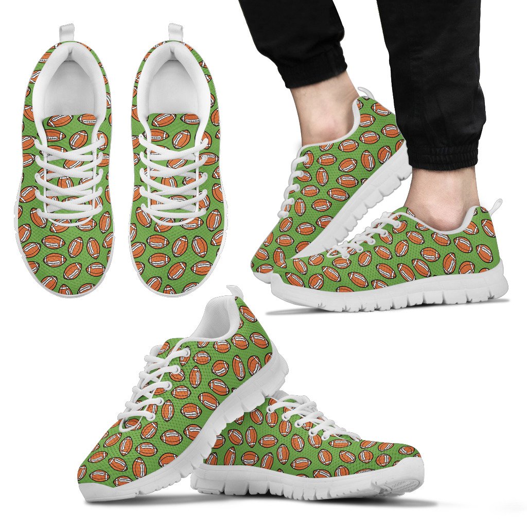 American Football on Green Design Men Sneakers Shoes