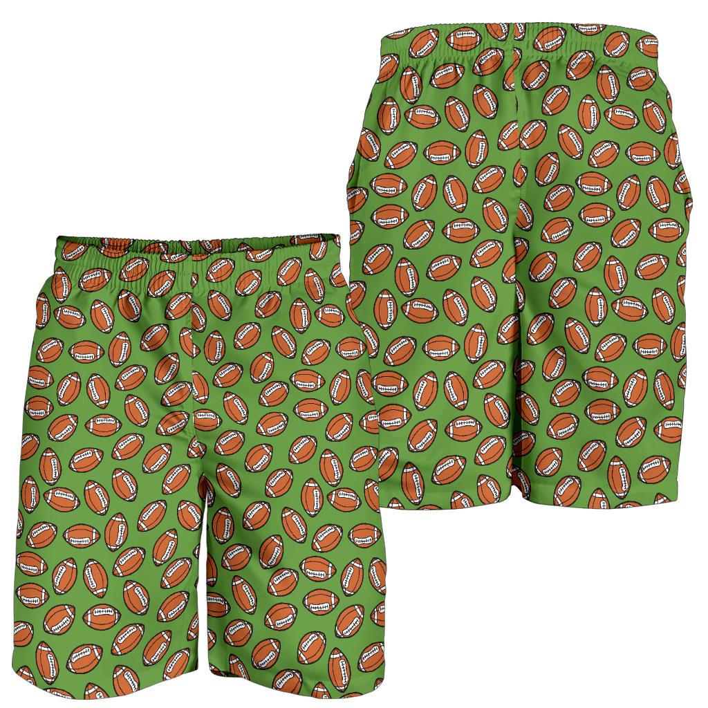 American Football on Green Design Mens Shorts-JTAMIGO.COM