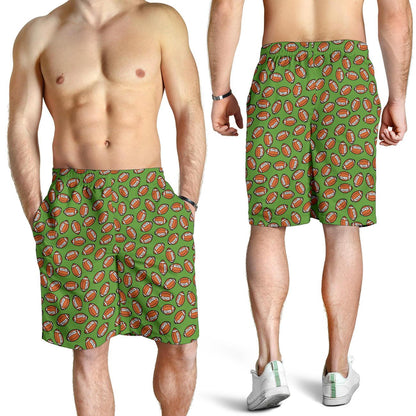 American Football on Green Design Mens Shorts-JTAMIGO.COM