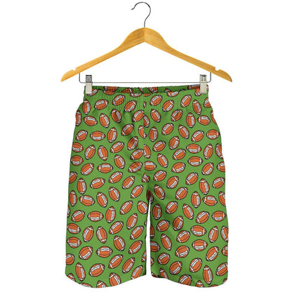 American Football on Green Design Mens Shorts-JTAMIGO.COM