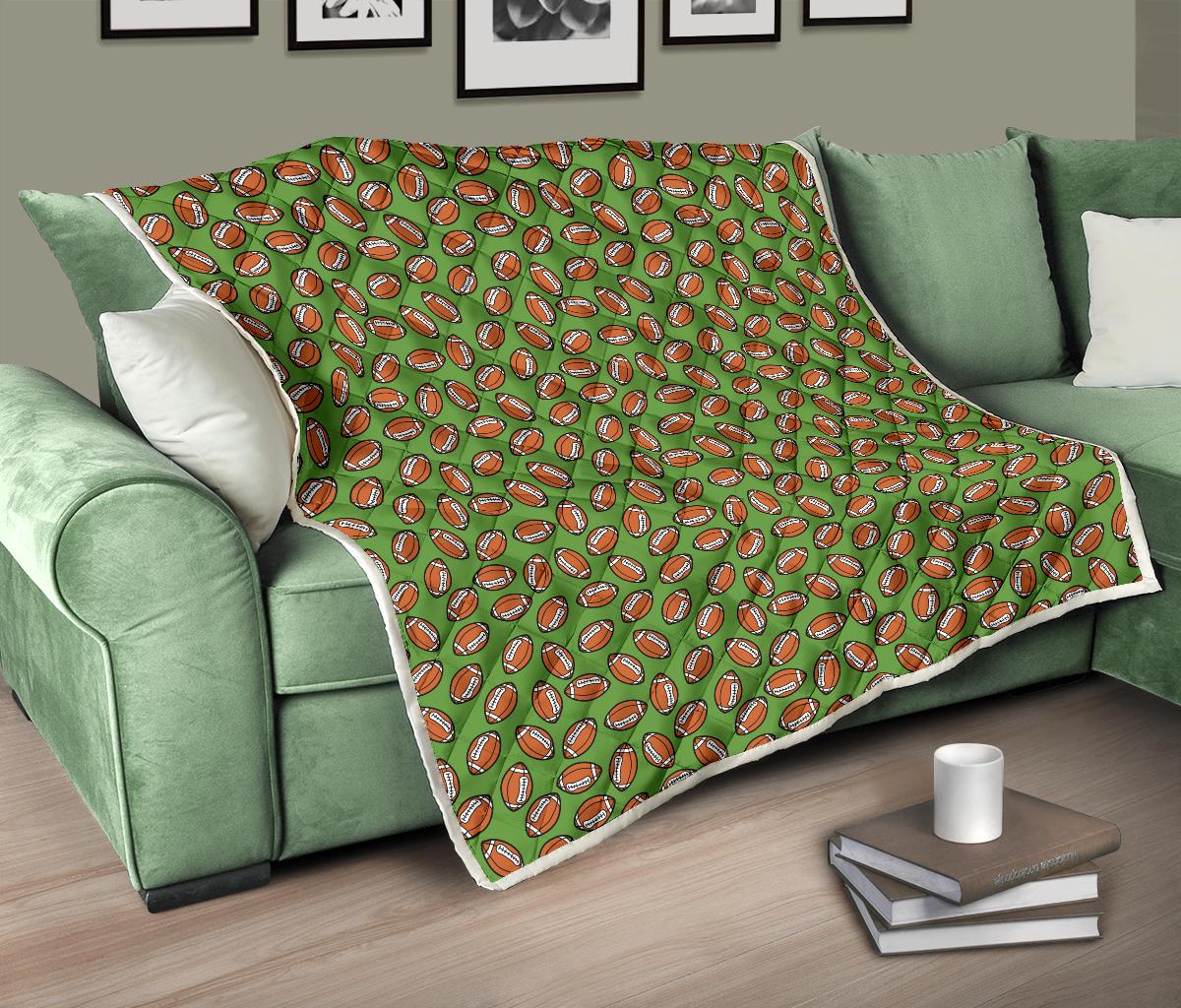 American Football on Green Design Premium Quilt-JTAMIGO.COM