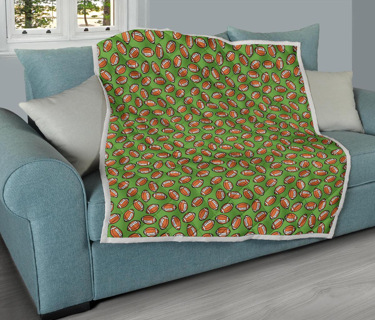 American Football on Green Design Premium Quilt-JTAMIGO.COM