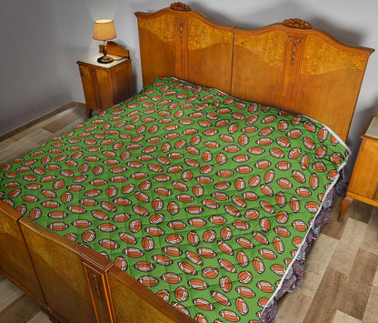 American Football on Green Design Premium Quilt-JTAMIGO.COM
