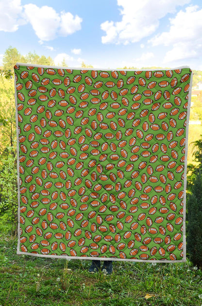 American Football on Green Design Premium Quilt-JTAMIGO.COM