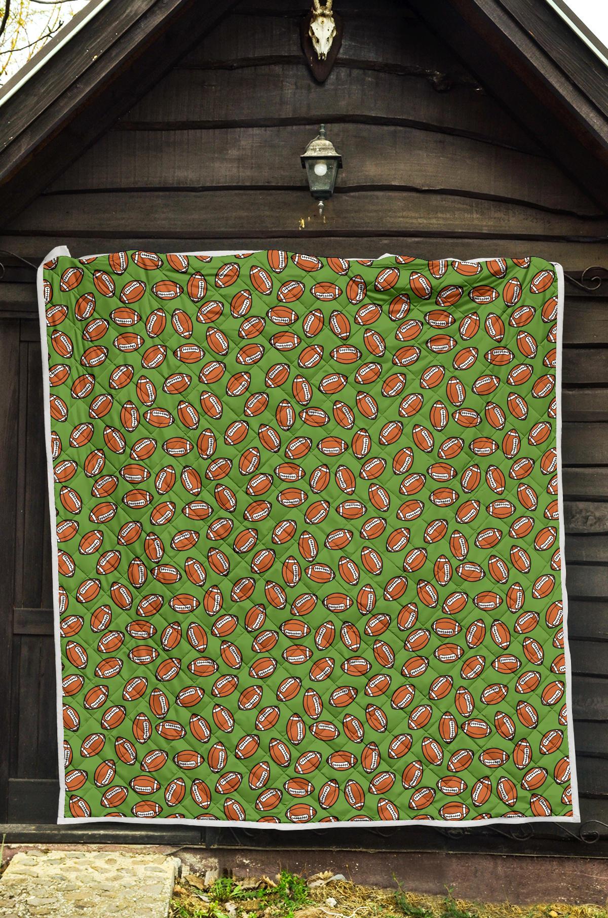 American Football on Green Design Premium Quilt-JTAMIGO.COM