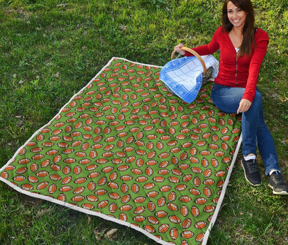 American Football on Green Design Premium Quilt-JTAMIGO.COM