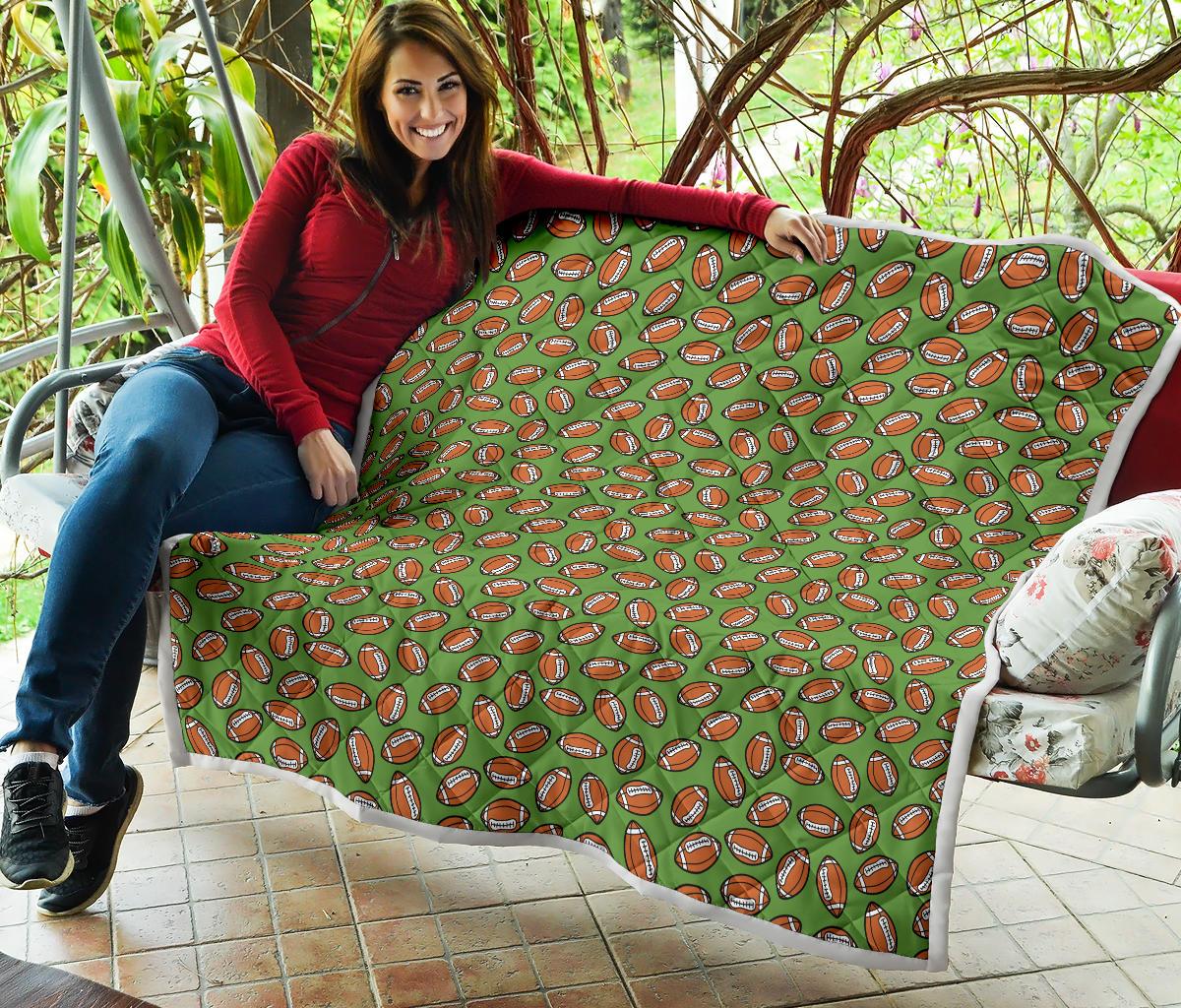 American Football on Green Design Premium Quilt-JTAMIGO.COM
