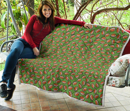 American Football on Green Design Premium Quilt-JTAMIGO.COM