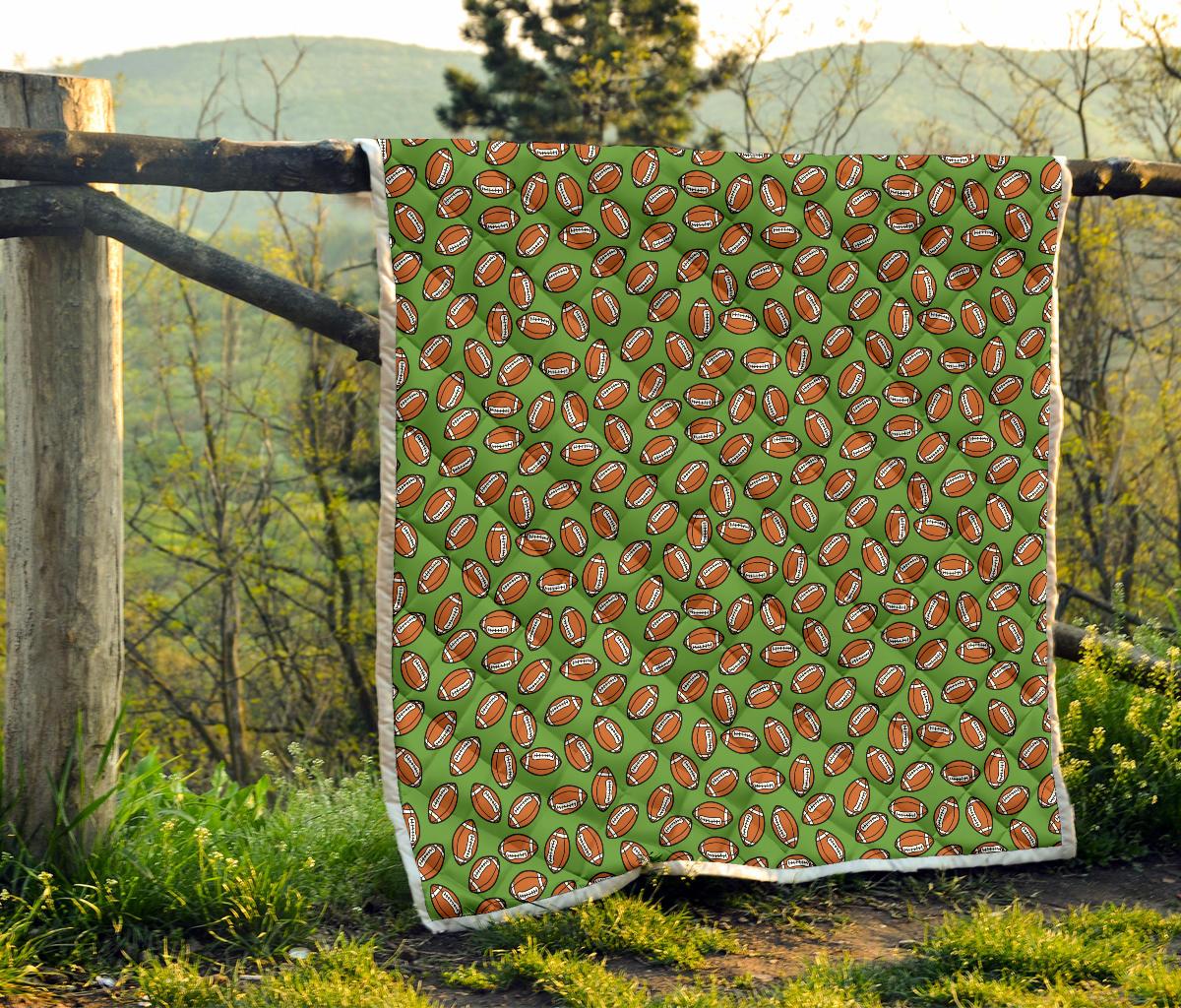 American Football on Green Design Premium Quilt-JTAMIGO.COM