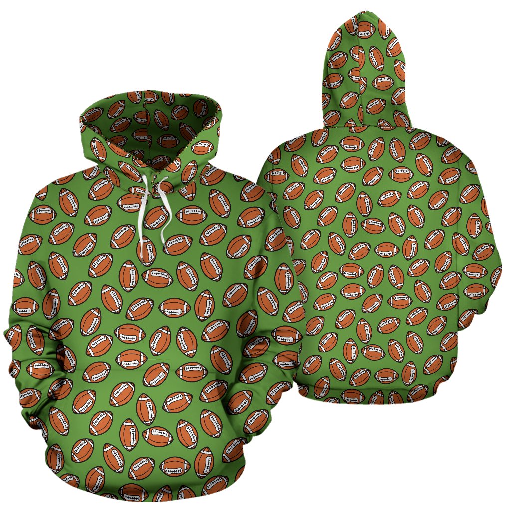 American Football on Green Design Pullover Hoodie