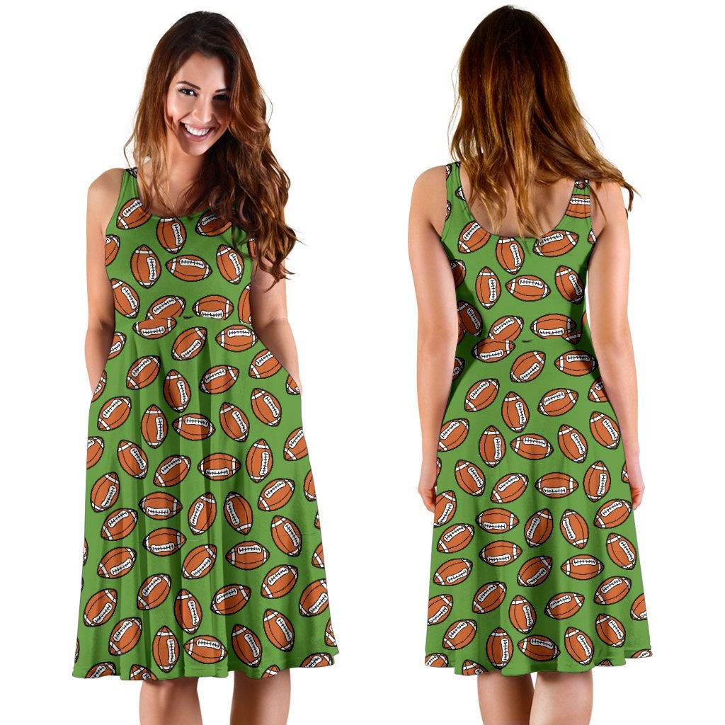 American Football on Green Design Sleeveless Dress